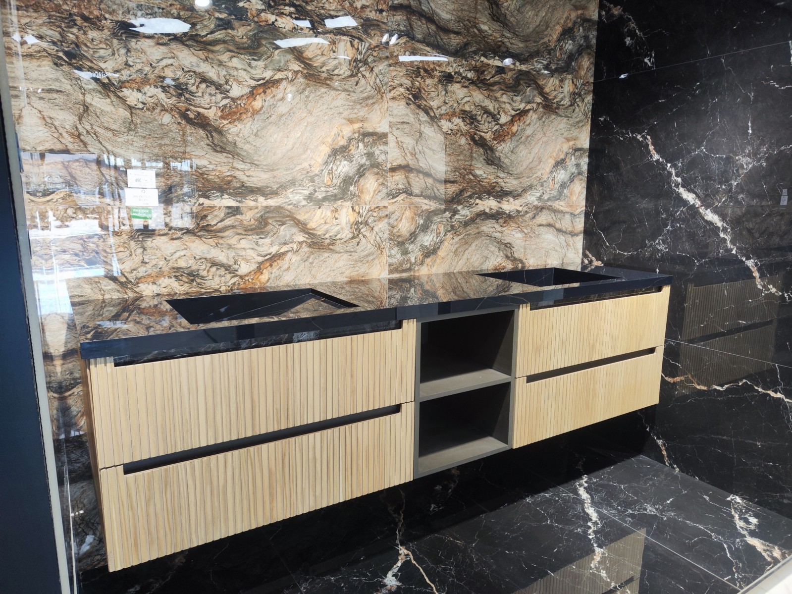 meuble de salle de bain noir bois le havre