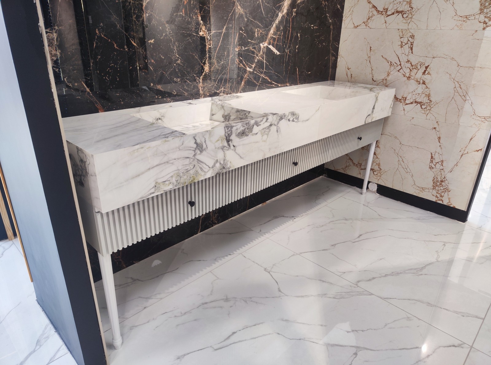 Meuble de salle de bain effet marbre le havre